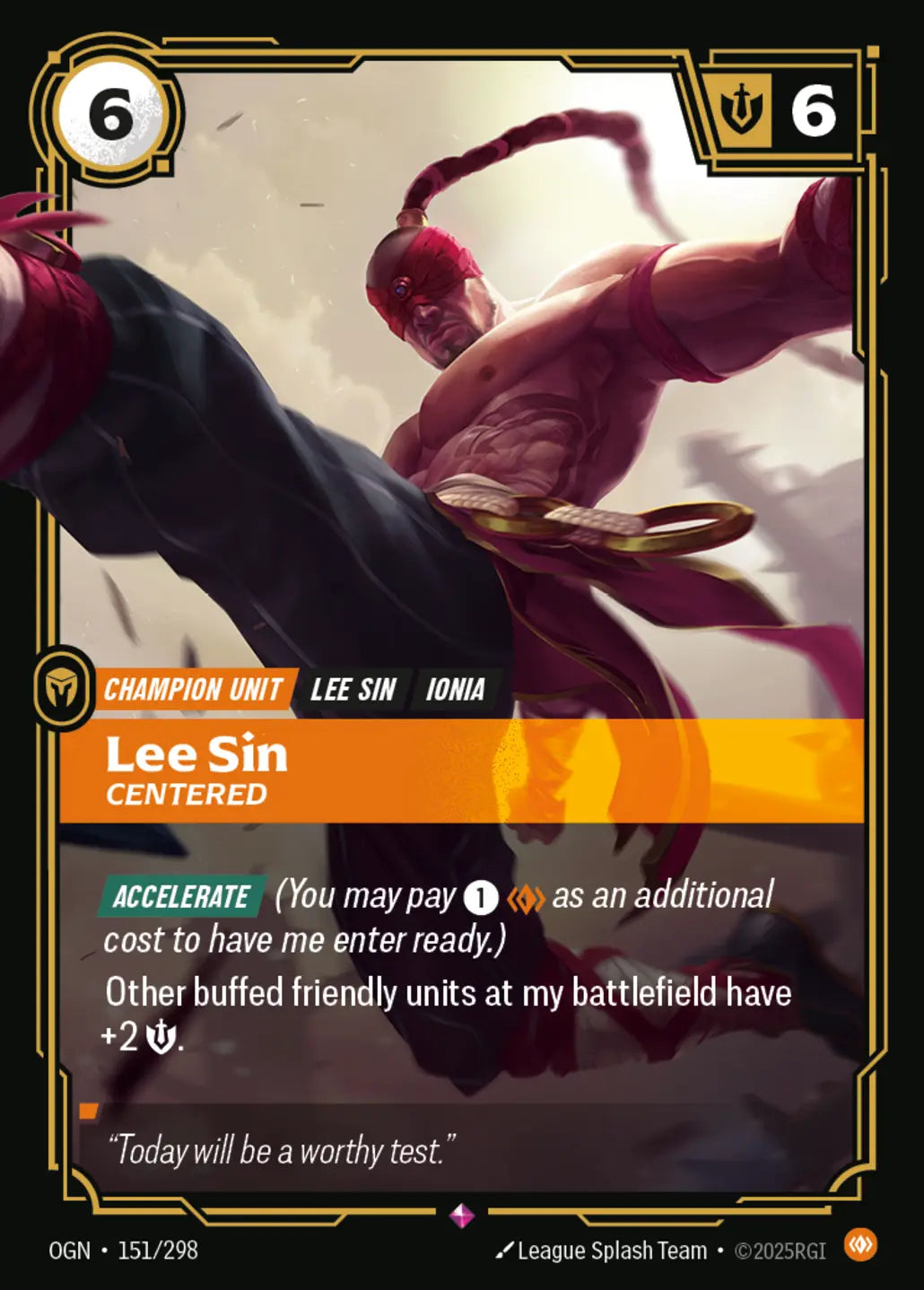(151/298) Riftbound TCG Origins Single: Lee Sin, Centered (V.1 - Rare) Holo Rare