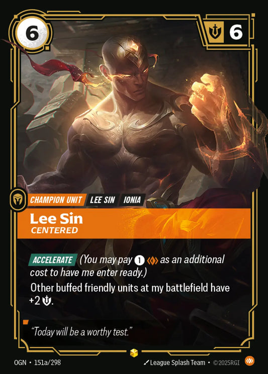 (151a/298) Riftbound TCG Origins Single: Lee Sin, Centered (V.2 - Showcase) Holo Showcase