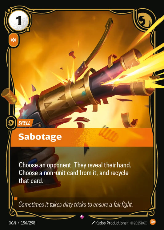 (156/298) Riftbound TCG Origins Single: Sabotage Holo Rare