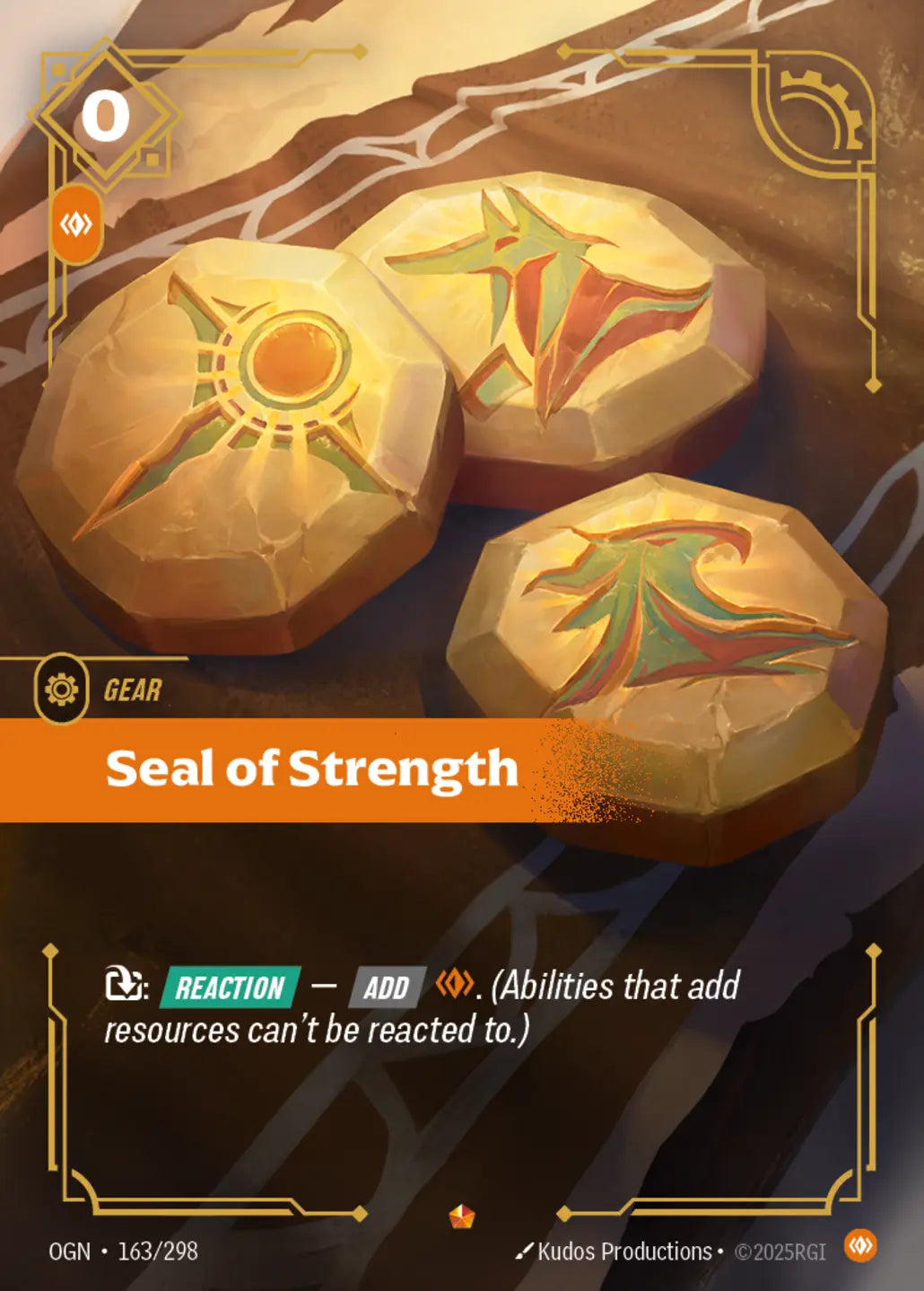 (163/298) Riftbound TCG Origins Single: Seal of Strength Holo Epic