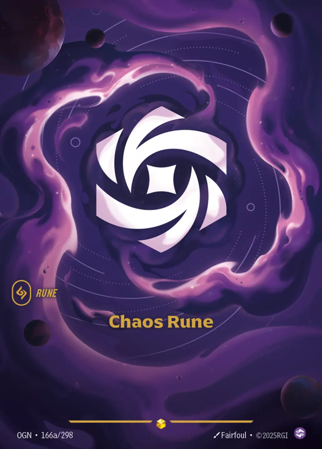 (166a/298) Riftbound TCG Origins Single: Chaos Rune (V.2 - Showcase) Holo Showcase