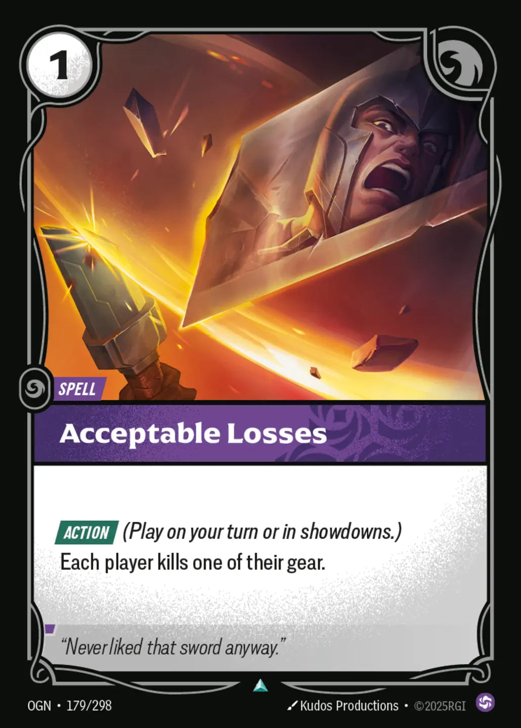 (179/298) Riftbound TCG Origins Single: Acceptable Losses  Uncommon