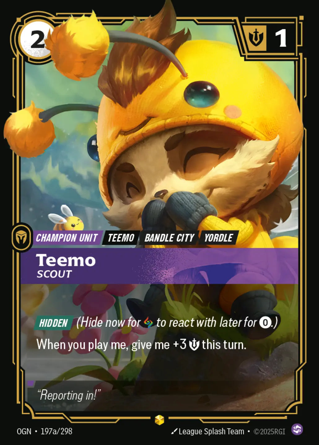 (197a/298) Riftbound TCG Origins Single: Teemo, Scout (V.2 - Showcase) Holo Showcase