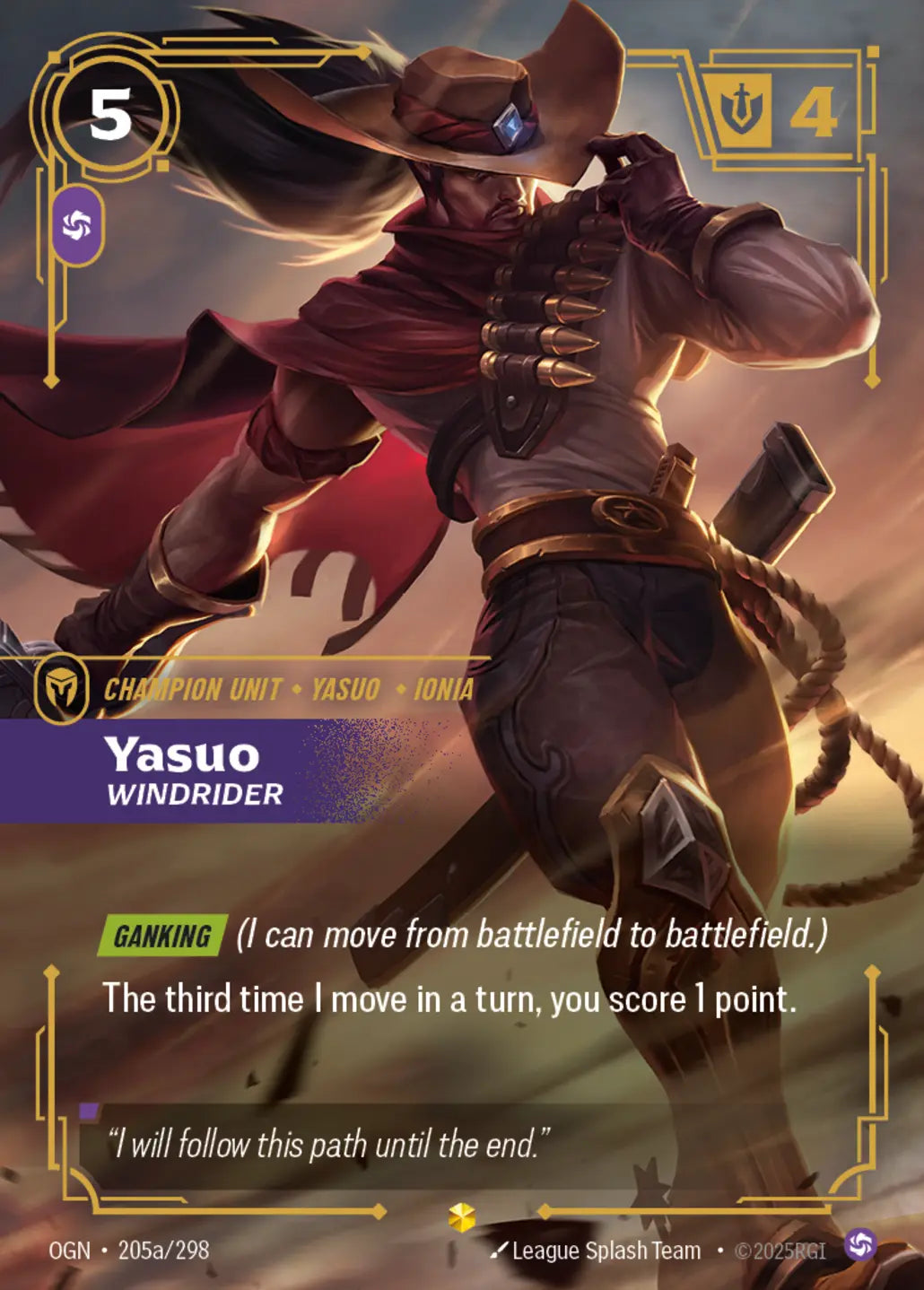 (205a/298) Riftbound TCG Origins Single: Yasuo, Windrider (V.2 - Showcase) Holo Showcase