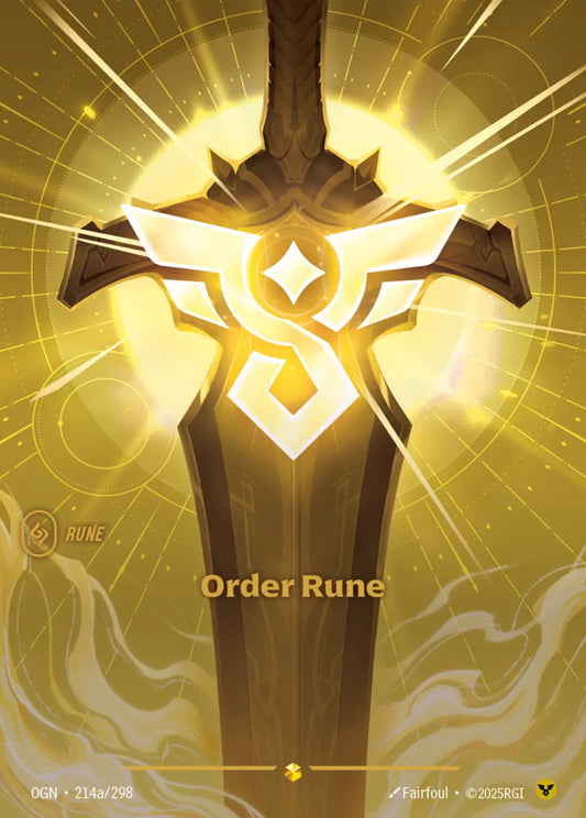 (214a/298) Riftbound TCG Origins Single: Order Rune (V.2 - Showcase) Holo Showcase