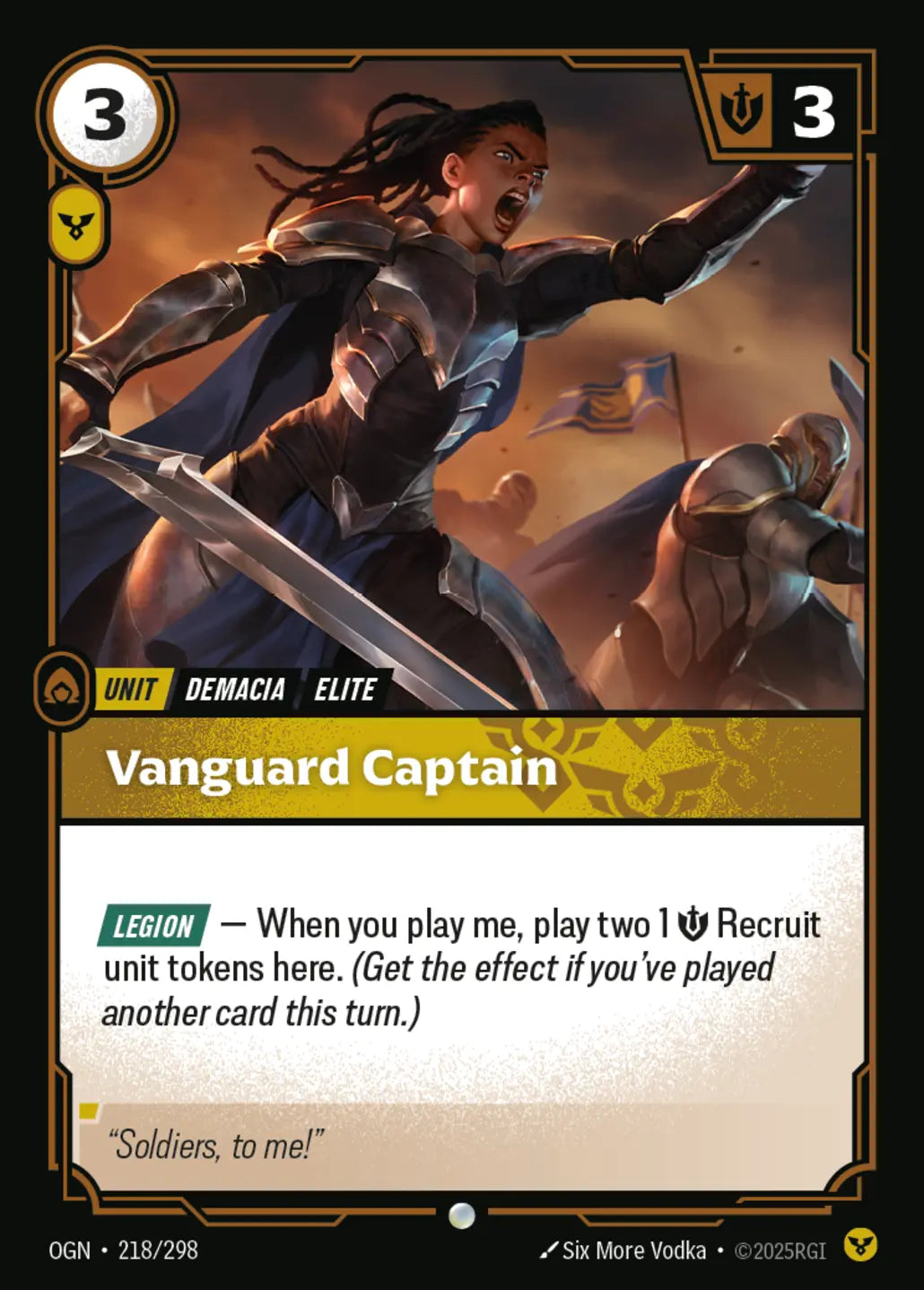 (218/298) Riftbound TCG Origins Single: Vanguard Captain Holo Common