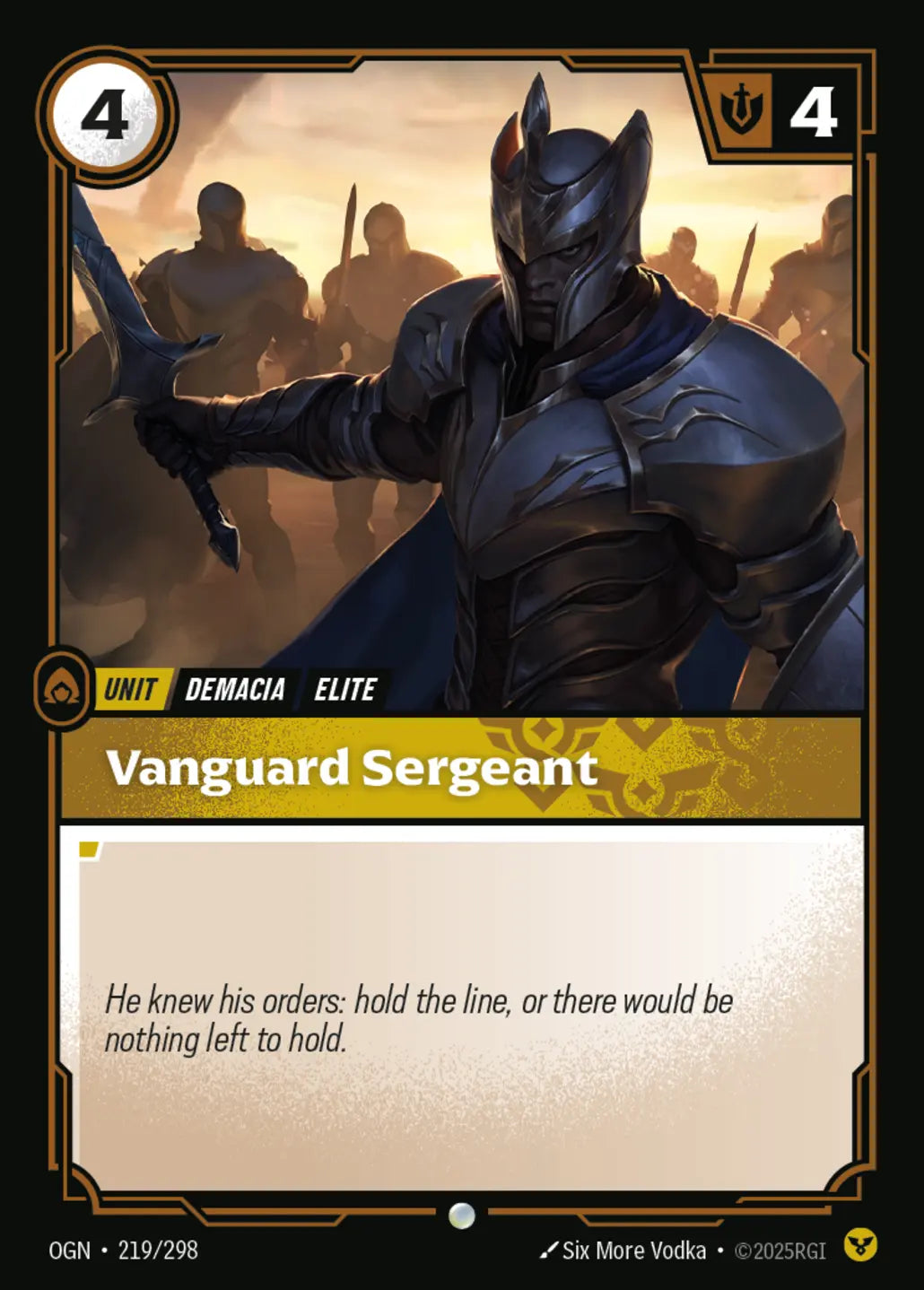 (219/298) Riftbound TCG Origins Single: Vanguard Sergeant Holo Common