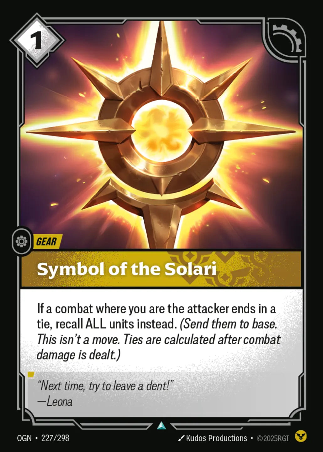 (227/298) Riftbound TCG Origins Single: Symbol of the Solari  Uncommon