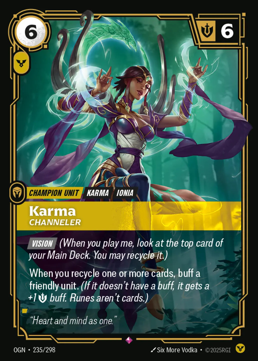 (235/298) Riftbound TCG Origins Single: Karma, Channeler Holo Rare