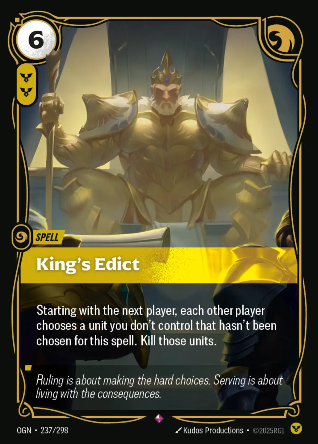 (237/298) Riftbound TCG Origins Single: King's Edict Holo Rare