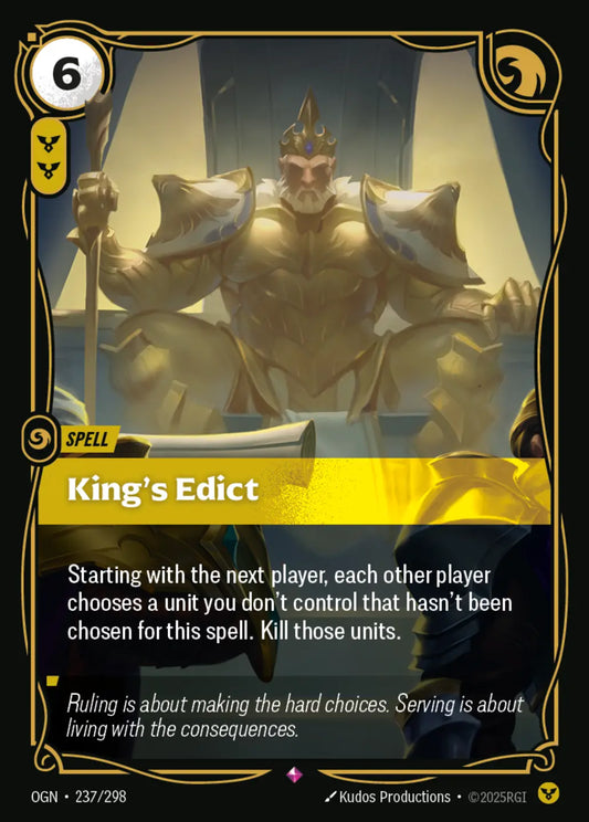 (237/298) Riftbound TCG Origins Single: King's Edict Holo Rare