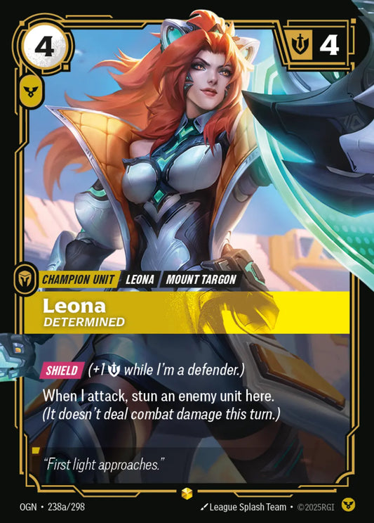 (238a/298) Riftbound TCG Origins Single: Leona, Determined (V.2 - Showcase) Holo Showcase