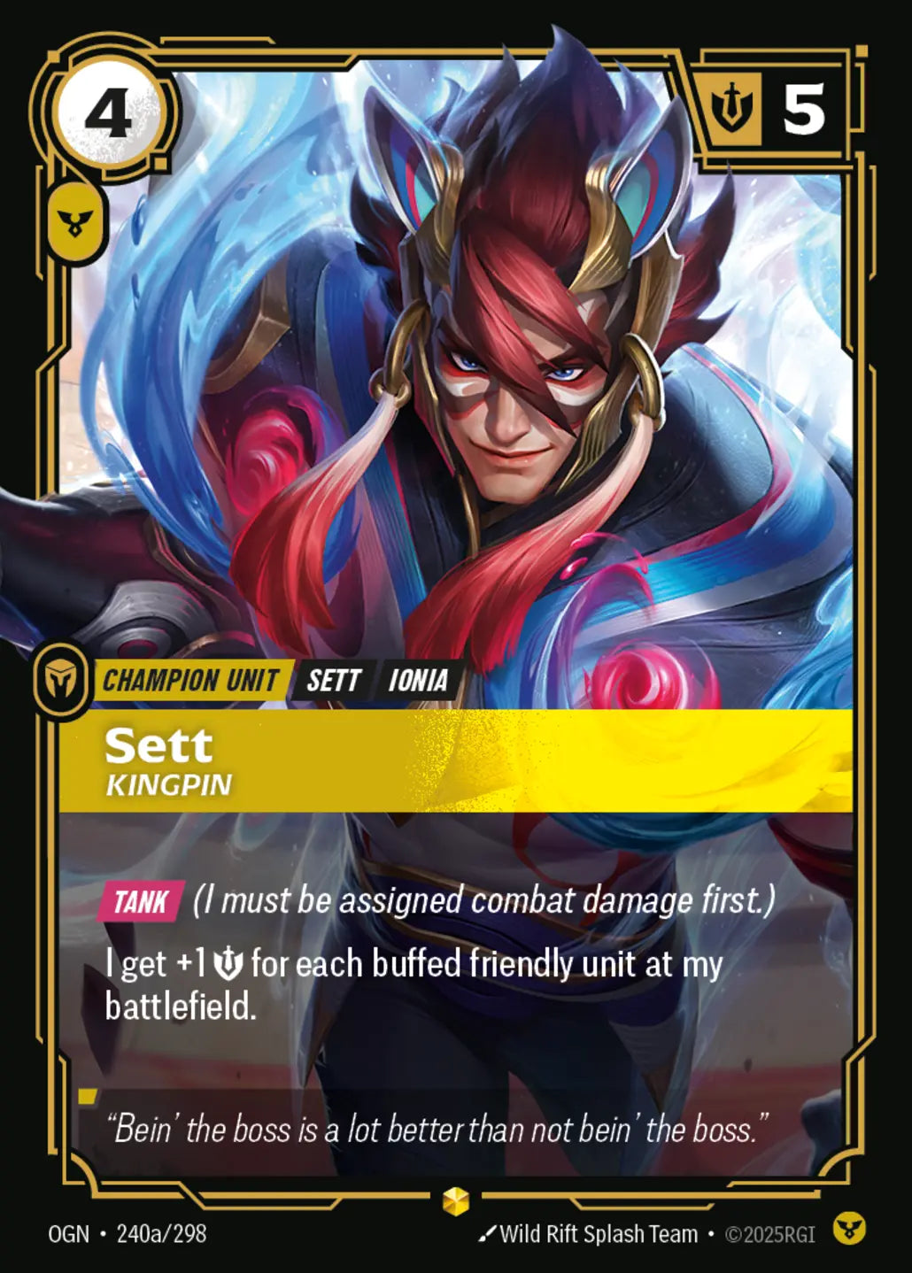 (240a/298) Riftbound TCG Origins Single: Sett, Kingpin (V.2 - Showcase) Holo Showcase