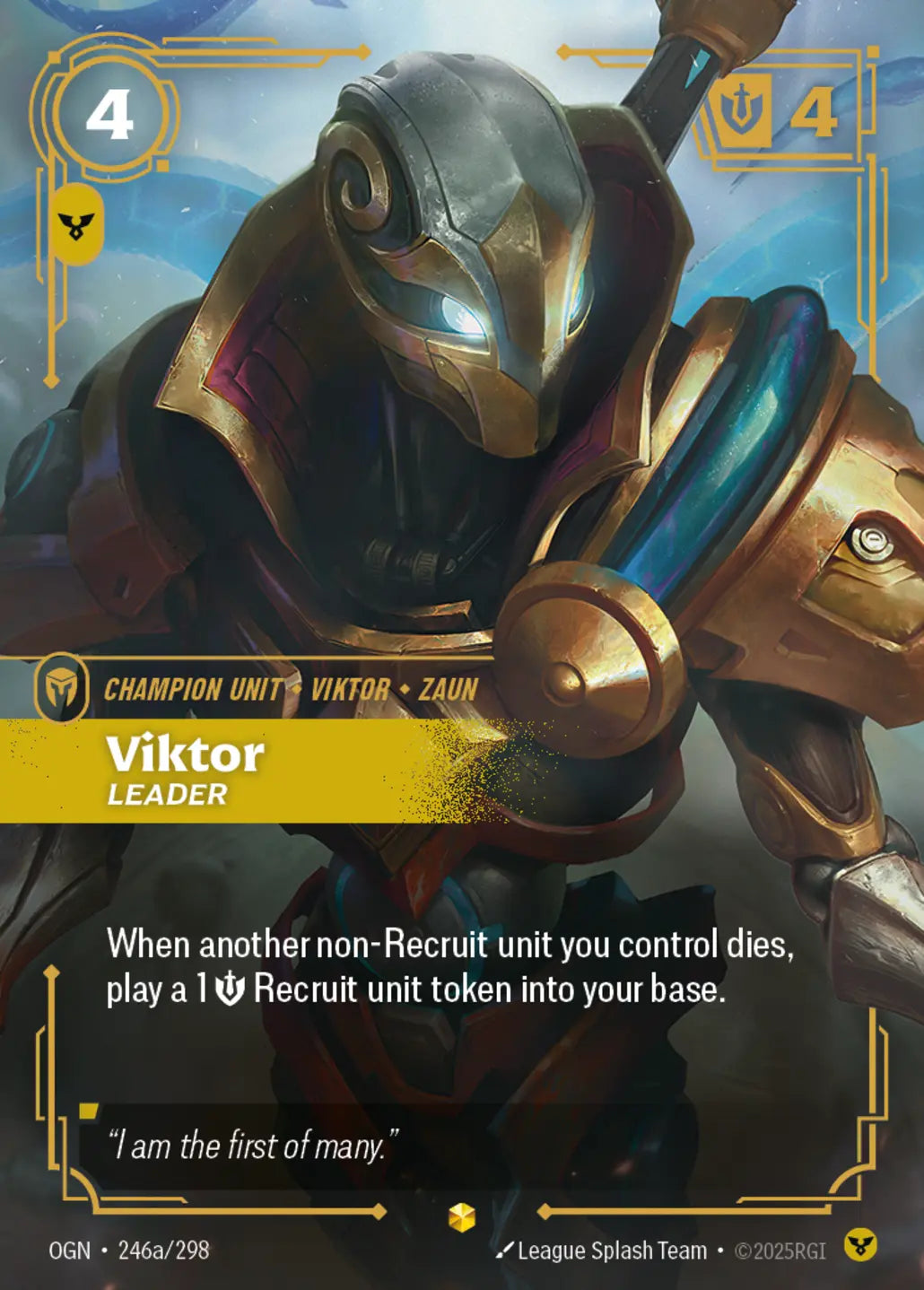 (246a/298) Riftbound TCG Origins Single: Viktor, Leader (V.2 - Showcase) Holo Showcase