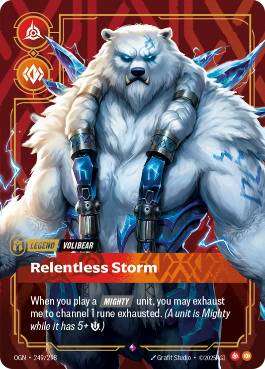 (249/298) Riftbound TCG Origins Single: Volibear, Relentless Storm (V.1 - Rare) Holo Rare