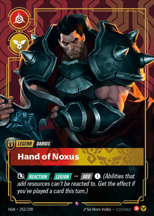 (253/298) Riftbound TCG Origins Single: Darius, Hand of Noxus (V.1 - Rare) Holo Rare