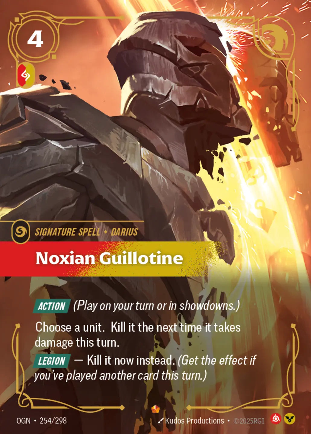 (254/298) Riftbound TCG Origins Single: Noxian Guillotine Holo Epic