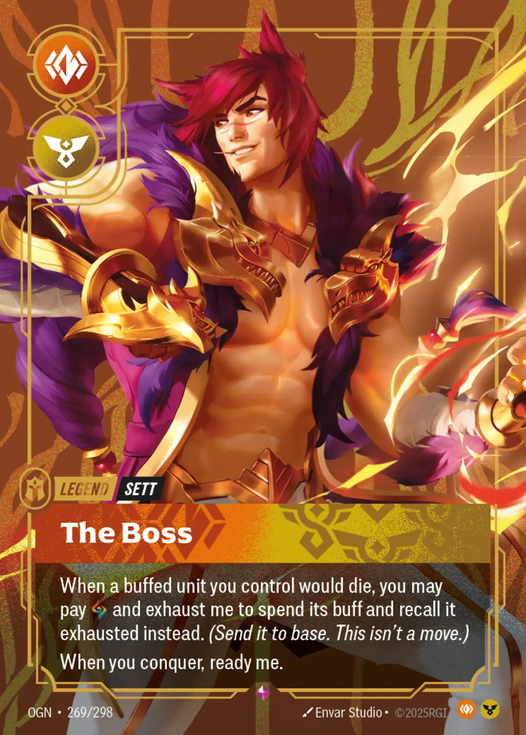 (269/298) Riftbound TCG Origins Single: Sett, The Boss (V.1 - Rare) Holo Rare