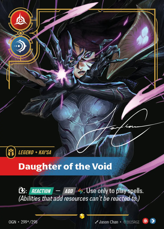 (299*/298) Riftbound TCG Origins Single: Kai'Sa, Daughter of the Void (V.3 - Signed Showcase) Holo Signed Showcase
