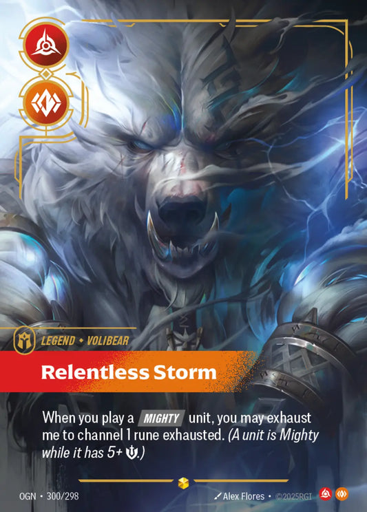 (300/298) Riftbound TCG Origins Single: Volibear, Relentless Storm (V.2 - Showcase) Holo Showcase