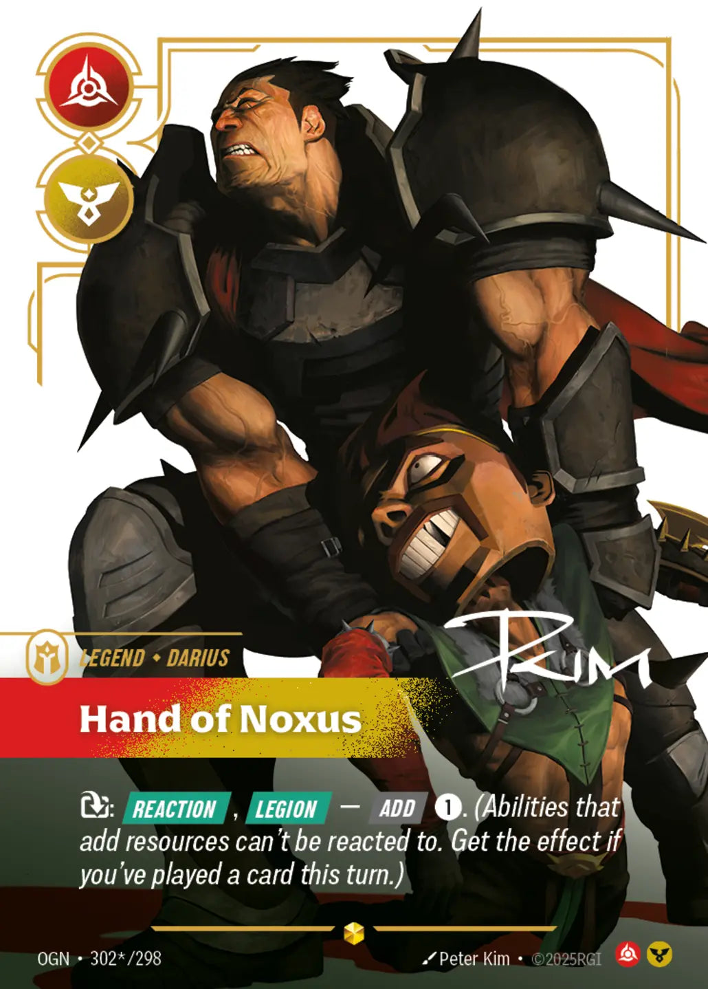 (302*/298) Riftbound TCG Origins Single: Darius, Hand of Noxus (V.3 - Signed Showcase) Holo Signed Showcase