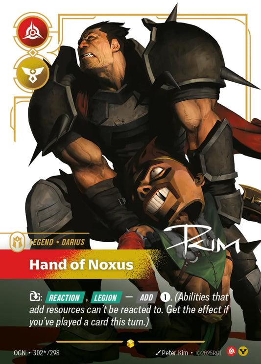 (302*/298) Riftbound TCG Origins Single: Darius, Hand of Noxus (V.3 - Signed Showcase) Holo Signed Showcase