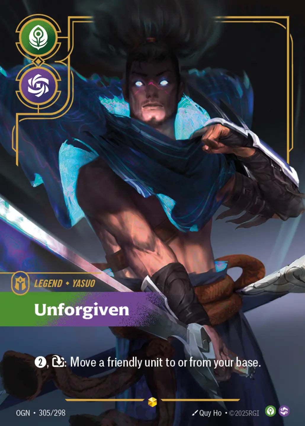 (305/298) Riftbound TCG Origins Single: Yasuo, Unforgiven (V.2 - Showcase) Holo Showcase