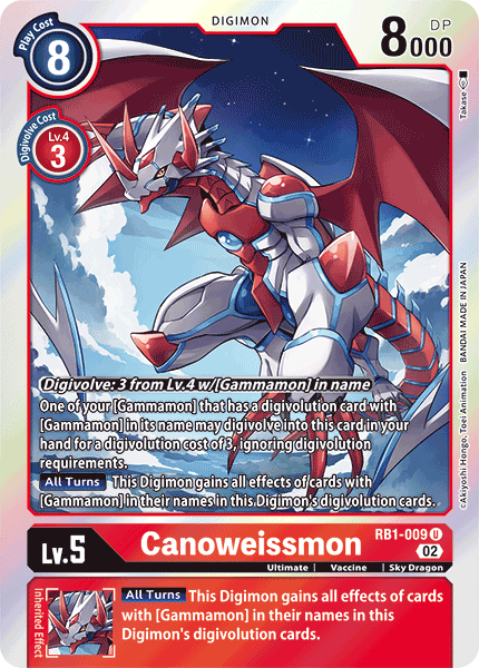(009) Digimon TCG Resurgence Booster Single: Canoweissmon (RB1-009)  Uncommon