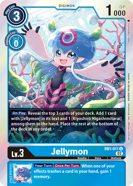 (011) Digimon TCG Resurgence Booster Single: Jellymon (RB1-011) (V.1)  Uncommon