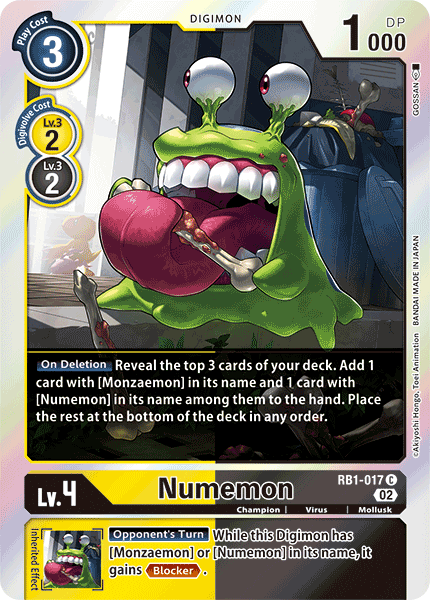 (017) Digimon TCG Resurgence Booster Single: Numemon (RB1-017)  Common