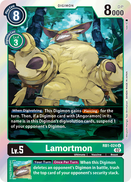 (024) Digimon TCG Resurgence Booster Single: Lamortmon (RB1-024)  Uncommon