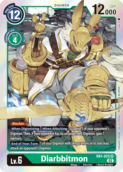 (025) Digimon TCG Resurgence Booster Single: Diarbbitmon (RB1-025) (V.1)  Super Rare