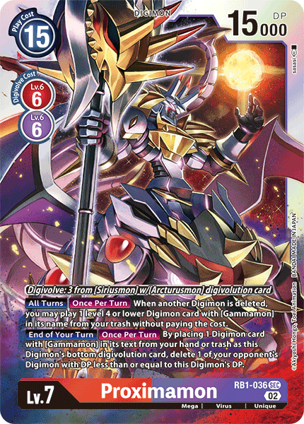 (036) Digimon TCG Resurgence Booster Single: Proximamon (RB1-036) (V.1)  Secret Rare