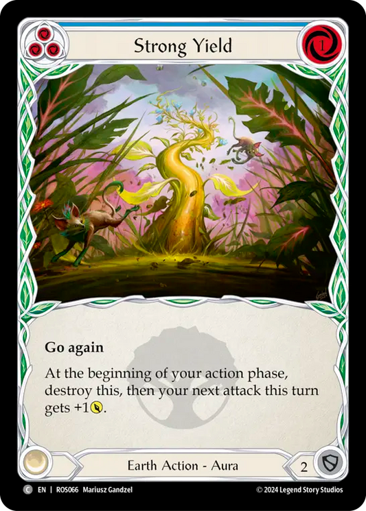 (ROS066) Flesh & Blood TCG Rosetta Single: Strong Yield (Blue) (Rainbow Foil)  Common