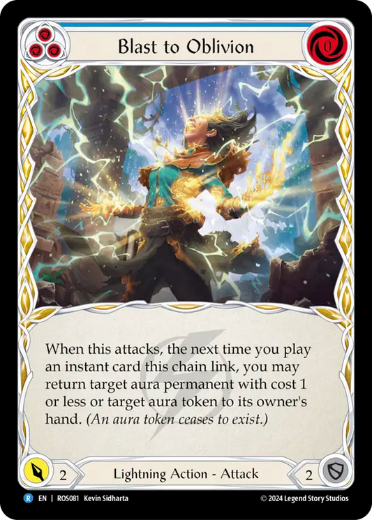 (ROS081) Flesh & Blood TCG Rosetta Single: Blast to Oblivion (Blue) (Rainbow Foil)  Rare