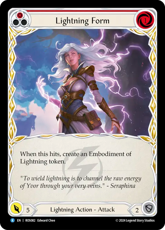 (ROS082) Flesh & Blood TCG Rosetta Single: Lightning Form (Red) (Rainbow Foil)  Rare