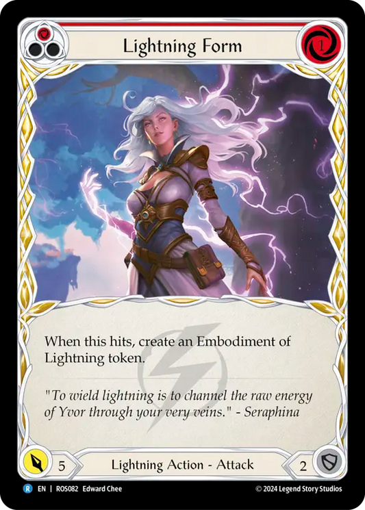 (ROS082) Flesh & Blood TCG Rosetta Single: Lightning Form (Red) (Rainbow Foil)  Rare