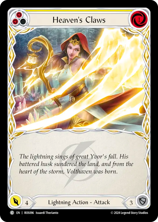 (ROS096) Flesh & Blood TCG Rosetta Single: Heaven's Claws (Yellow) (Regular)  Common