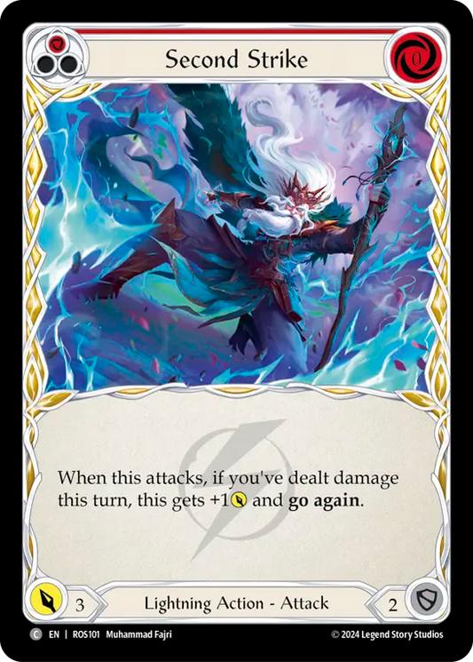 (ROS101) Flesh & Blood TCG Rosetta Single: Second Strike (Red) (Rainbow Foil)  Common