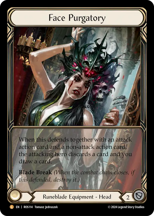 (ROS114) Flesh & Blood TCG Rosetta Single: Face Purgatory (Extended Art Cold Foil)  Legendary