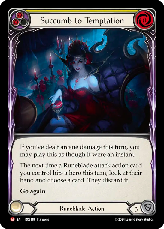 (ROS119) Flesh & Blood TCG Rosetta Single: Succumb to Temptation (Rainbow Foil)  Majestic