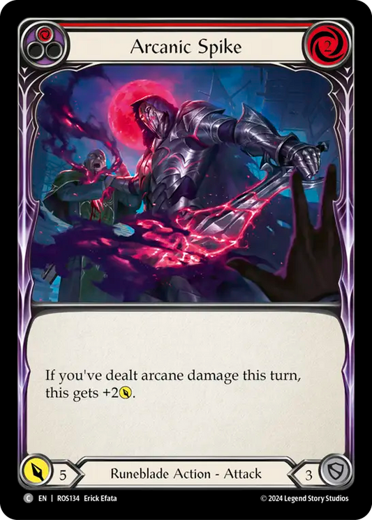 (ROS134) Flesh & Blood TCG Rosetta Single: Arcanic Spike (Red) (Rainbow Foil)  Common