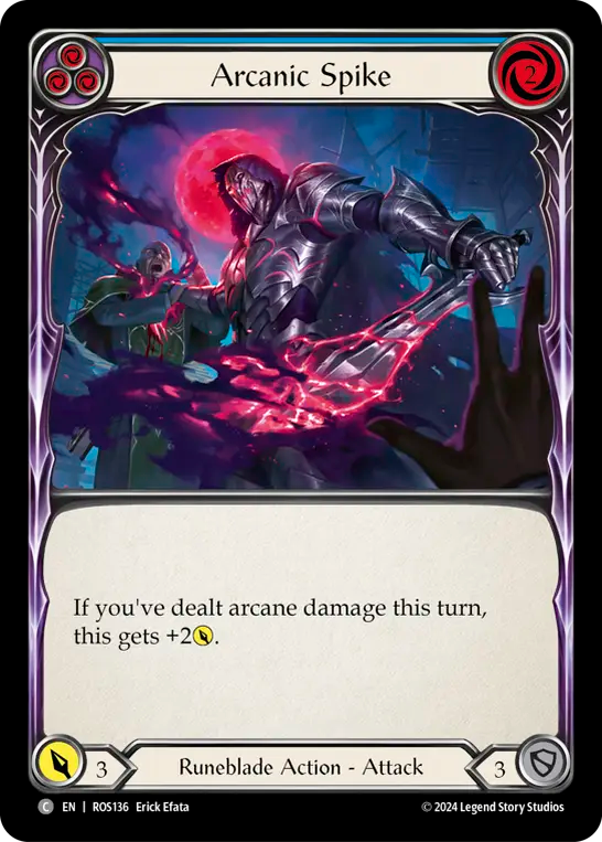 (ROS136) Flesh & Blood TCG Rosetta Single: Arcanic Spike (Blue) (Rainbow Foil)  Common