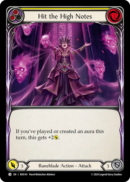 (ROS141) Flesh & Blood TCG Rosetta Single: Hit the High Notes (Yellow) (Rainbow Foil)  Common