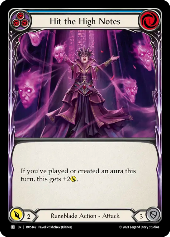 (ROS142) Flesh & Blood TCG Rosetta Single: Hit the High Notes (Blue) (Rainbow Foil)  Common