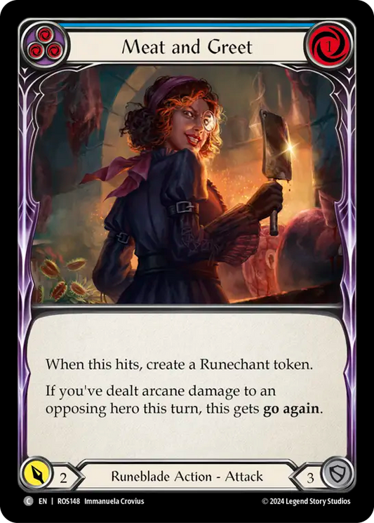 (ROS148) Flesh & Blood TCG Rosetta Single: Meat and Greet (Blue) (Regular)  Common