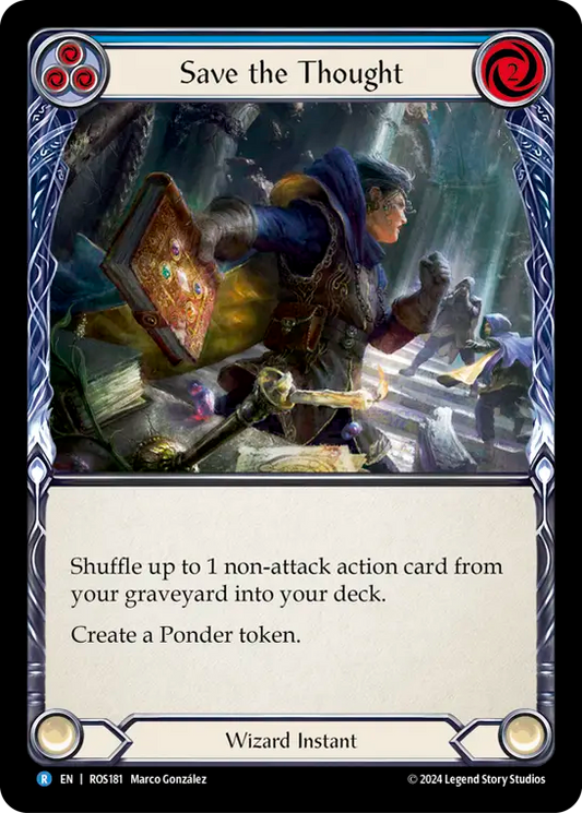 (ROS181) Flesh & Blood TCG Rosetta Single: Save the Thought (Blue) (Regular)  Rare