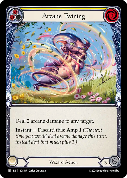 (ROS187) Flesh & Blood TCG Rosetta Single: Arcane Twining (Yellow) (Rainbow Foil)  Common