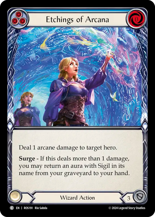 (ROS191) Flesh & Blood TCG Rosetta Single: Etchings of Arcana (Blue) (Regular)  Common
