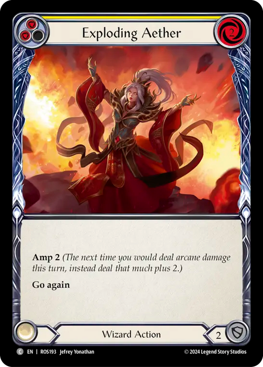 (ROS193) Flesh & Blood TCG Rosetta Single: Exploding Aether (Yellow) (Rainbow Foil)  Common